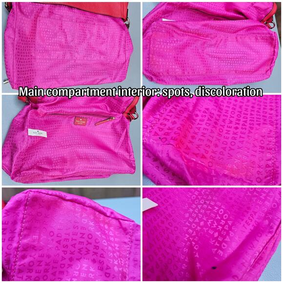 Foldover Flap Bag Kate Spade Highland Place Maria Purse Red Pebbled Leather Gold - Picture 12 of 13